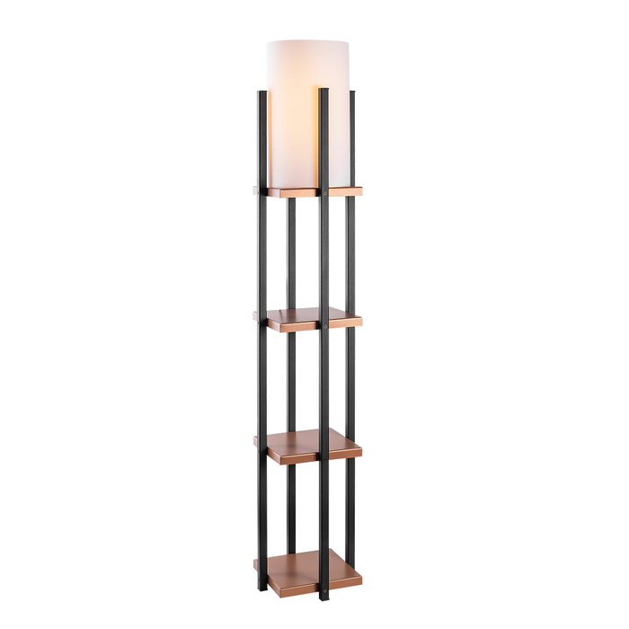 Opviq Lámpara de pie Negro y Cobre Opviq Lámpara de pie Negro y Cobre